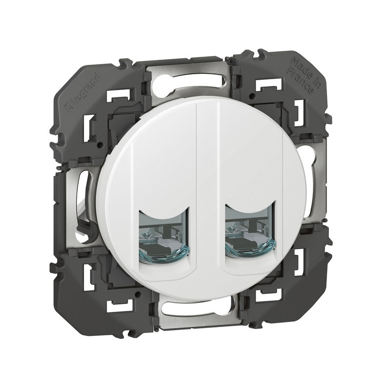Legrand 600380 - Double prise RJ45 catégorie 6A - dooxie - Blanc