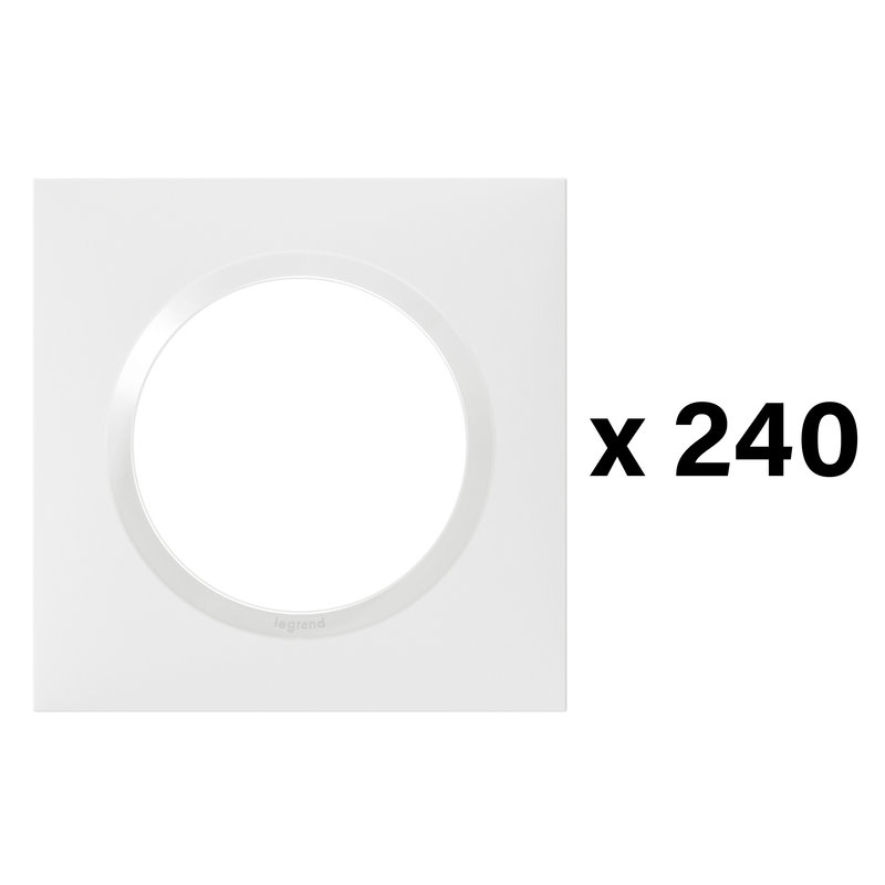 Legrand 600614 - Lot de 240 plaques carrées dooxie 1 poste finition blanc