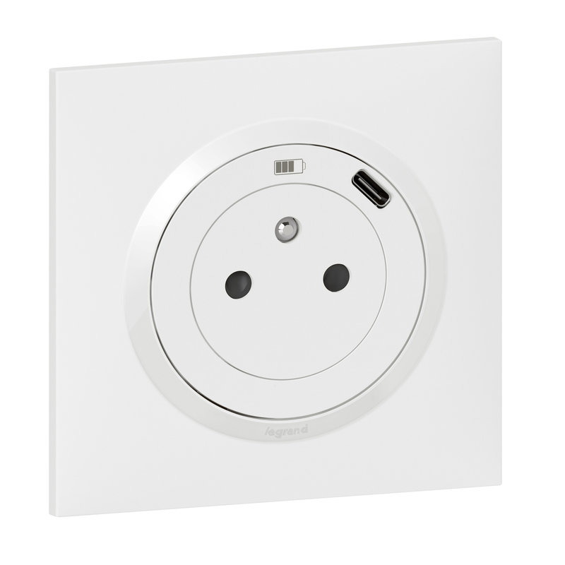 Legrand 600741 - Prise 2P+T Surface + Prise USB Type-C dooxie one livrée complet avec griffes