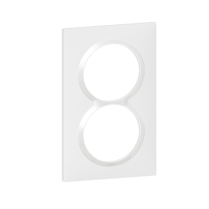 Legrand 600807 - Plaque carrée spéciale dooxie 2 postes avec entraxe 57mm finition blanc