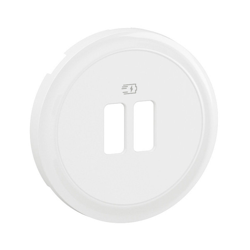 Legrand CB0154 - Enjoliveur prise chargeur simple ou double USB Céliane - Blanc
