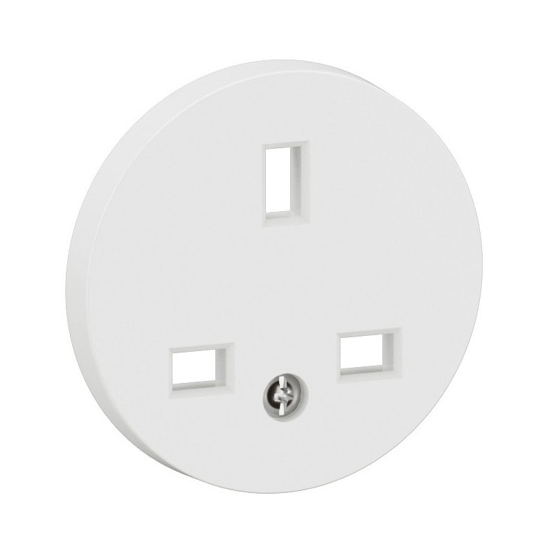 Legrand CB0160 - Enjoliveur prise 2P+T Standard Britannique Céliane - Blanc