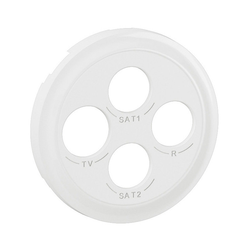 Legrand CB0393 - Enjoliveur prise TV-R-SAT-SAT 2 câbles Céliane - Blanc