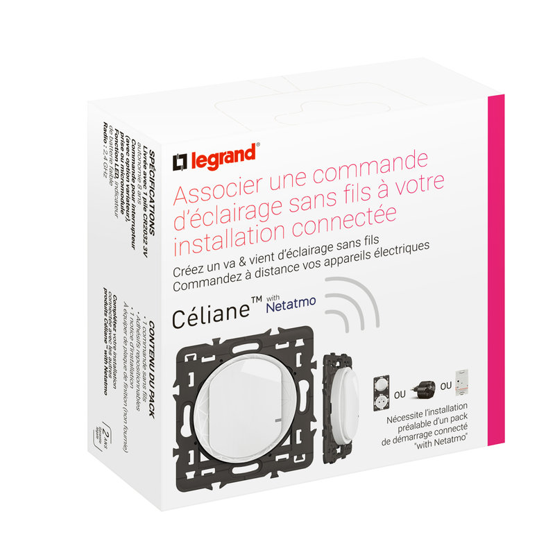 Legrand CB0402 - Commande simple sans fils Céliane with Netatmo - Blanc