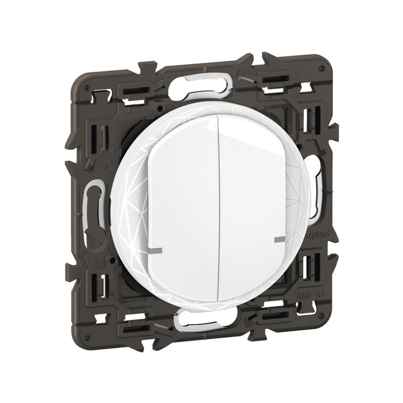 Legrand CB0416 - Interrupteur filaire double Céliane with Netatmo avec Neutre - Blanc