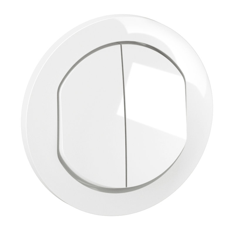 Legrand CB4001 - Enjoliveur double inter ou va-et-vient Céliane - Blanc IP44