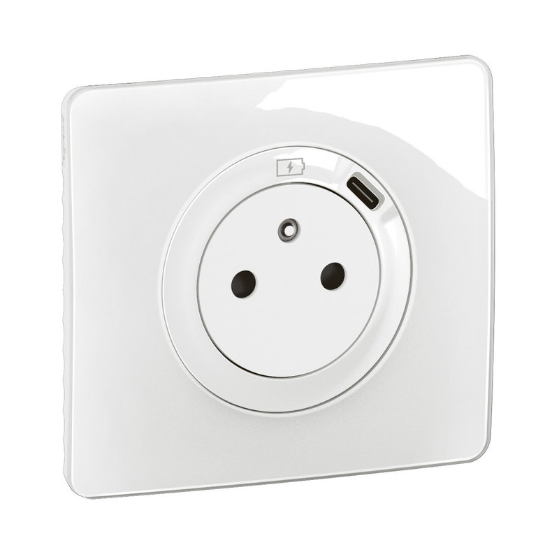 [LEG-CG0140] Legrand CG0140 - Prise 2P+T avec prise USB Type-C 7,5W Céliane complet Blanc
