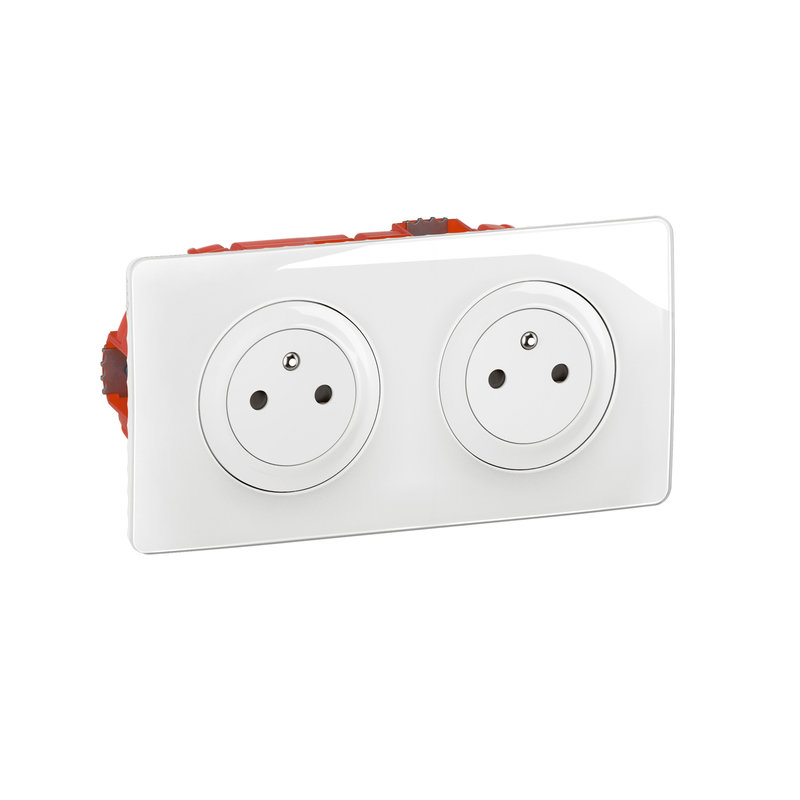 [LEG-CK0112] Legrand CK0112 - Kit 2x2P+T Surface précâblées Céliane + boîte - complet Blanc