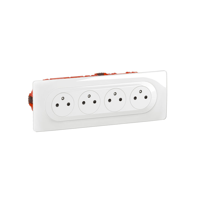 [LEG-CK0114] Legrand CK0114 - Kit 4x2P+T Surface compacte précâblée Céliane + boîte - complet Blanc