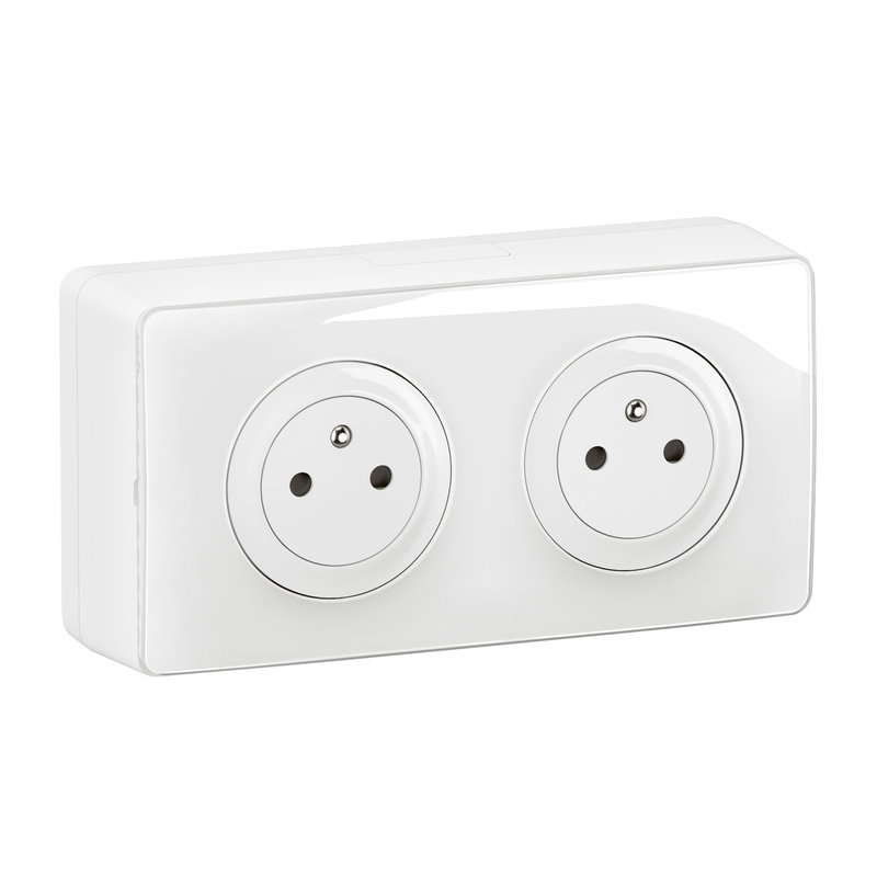 [LEG-CK9112] Legrand CK9112 - Kit 2x2P+T Surface précâblées Céliane + cadre saillie - complet Blanc