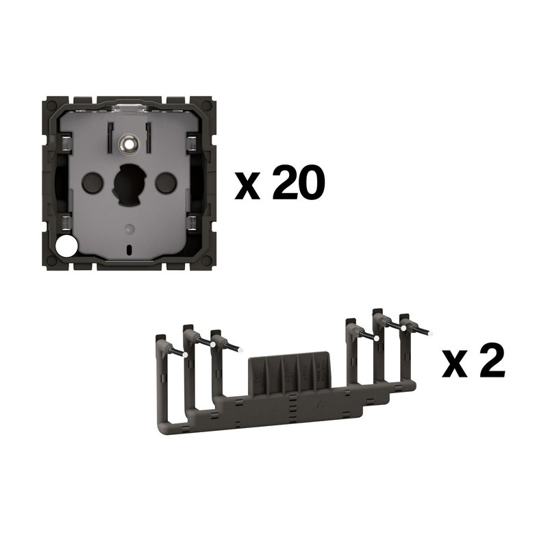 Legrand CM0111L - Lot 20 prises de courant 2P+T et 2 peignes