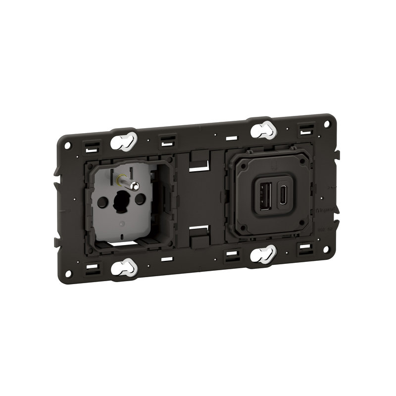 Legrand CM0143 - Prise 2P+T + prise 2USB Type-A + Type-C Céliane 20W Power Delivery