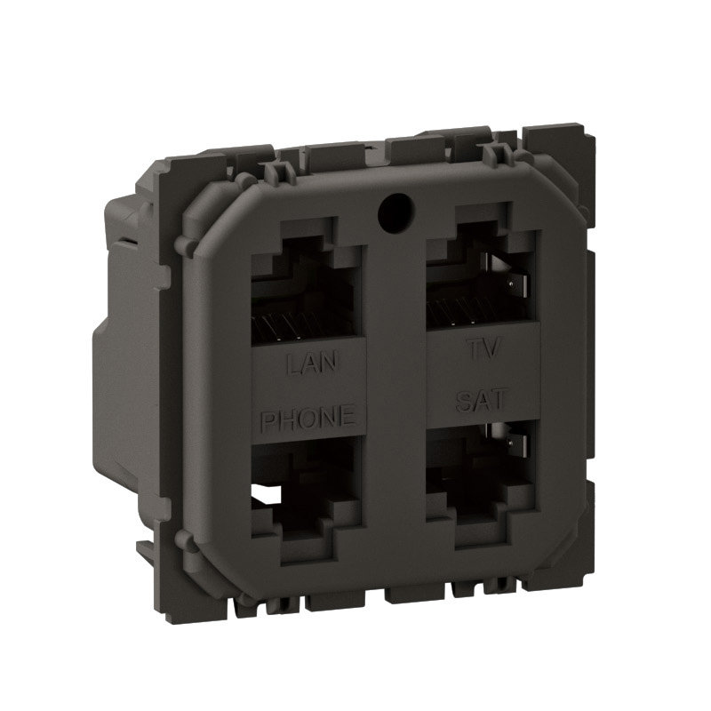 Legrand CM0348 - Prise quadruple RJ45 Céliane blindée Catégorie 6 STP