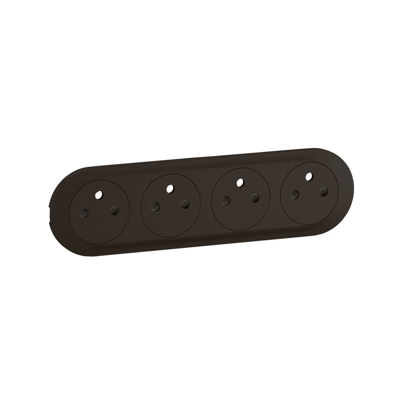 Legrand CN0114 - Enjoliveur prise précâblée 4x2P+T compacte Surface Céliane - Noir