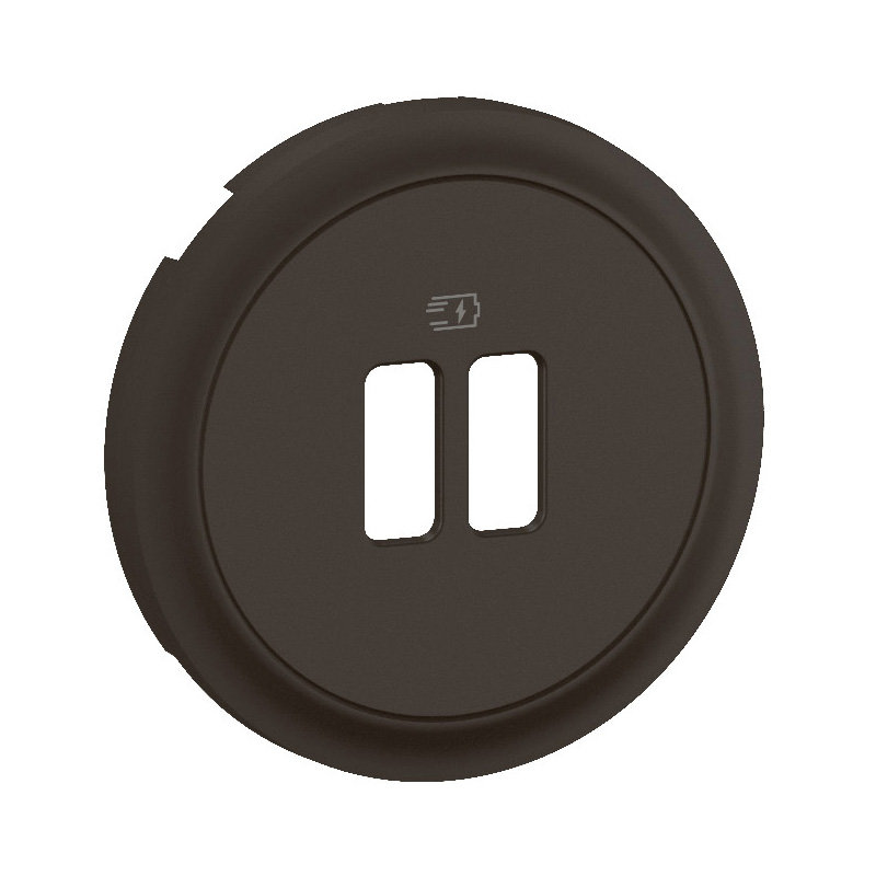Legrand CN0154 - Enjoliveur prise chargeur simple ou double USB Céliane - Noir