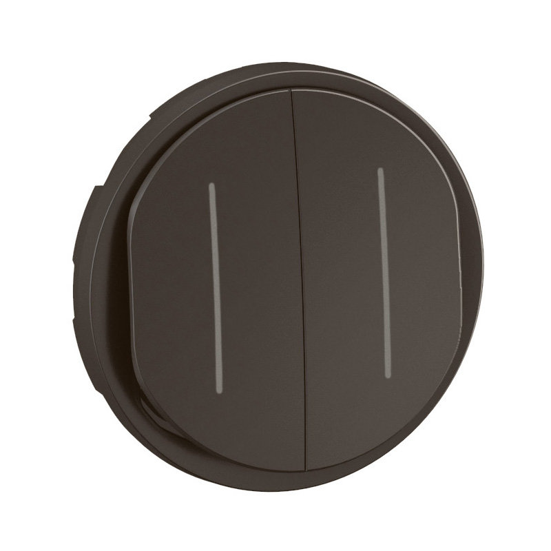 Legrand CN2007 - Enjoliveur interrupteur va-et-vient double témoin Céliane - Noir