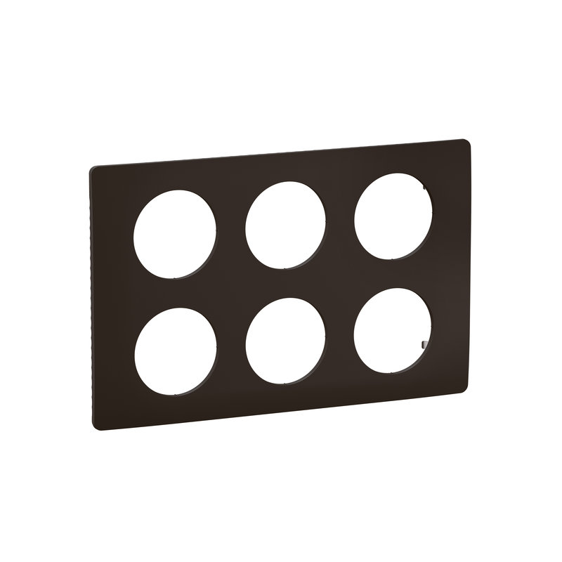Legrand CP0110 - Plaque de finition Céliane 2x3 postes - Noir Mat