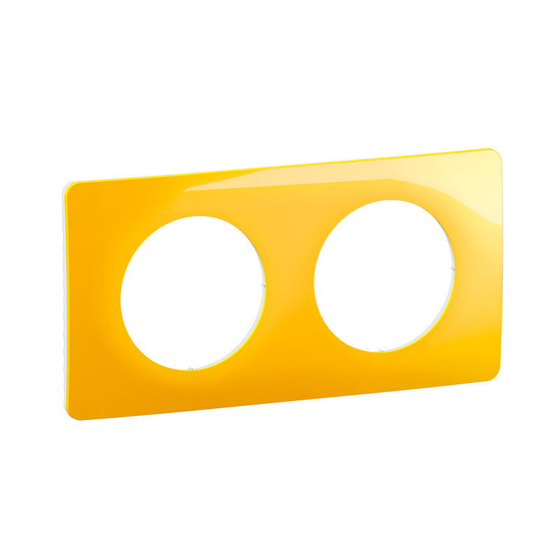 Legrand CP0402 - Plaque de finition Céliane 2 postes - Jaune Safran