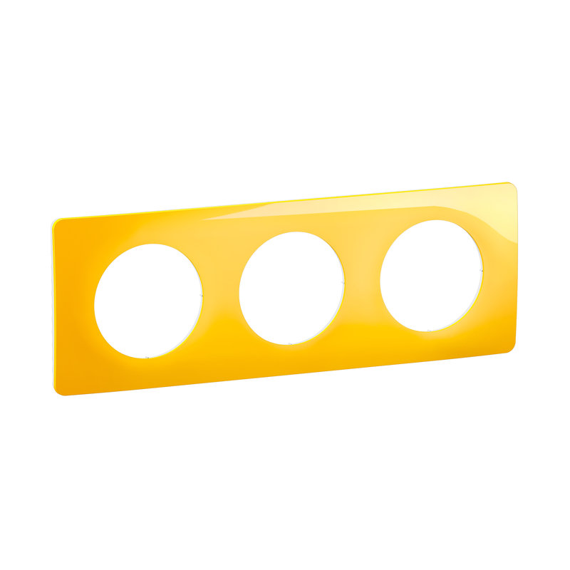 Legrand CP0403 - Plaque de finition Céliane 3 postes - finition Jaune Safran