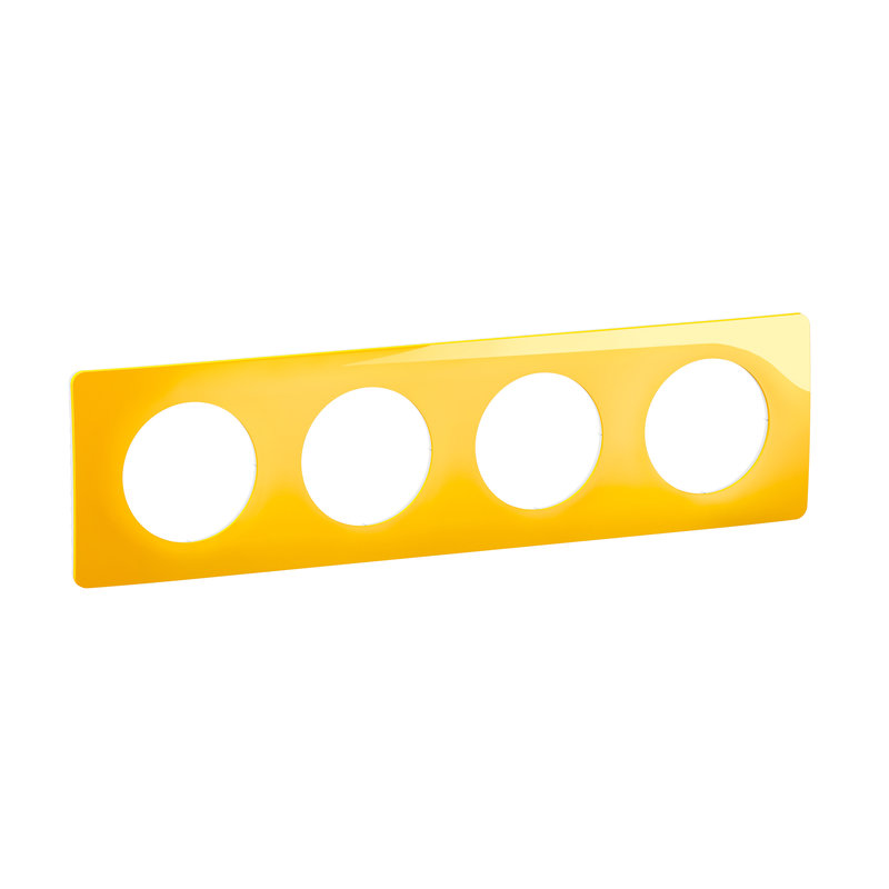 [LEG-CP0424] Legrand CP0424 - Plaque Céliane 4 postes - Jaune Safran emballage GD