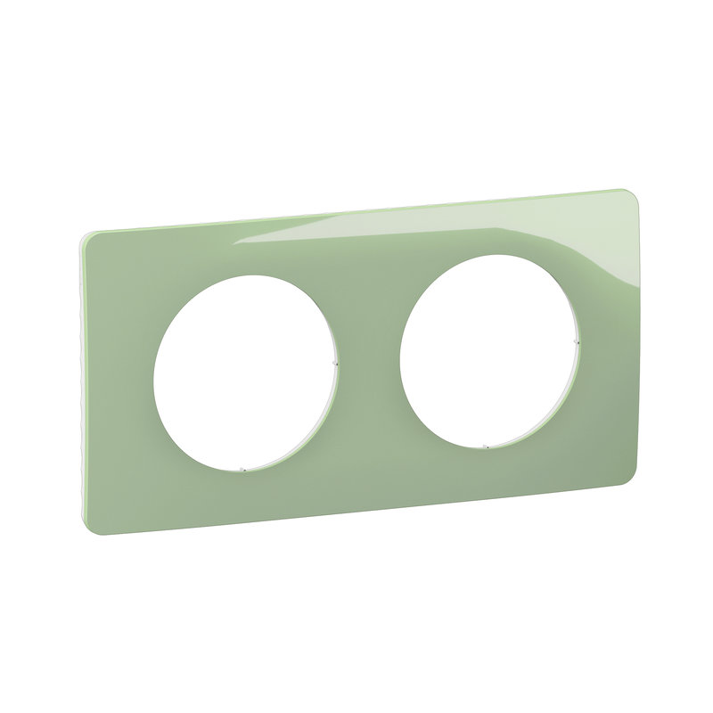 Legrand CP0502 - Plaque de finition Céliane 2 postes - Vert Céladon