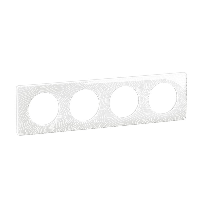 Legrand CP0604 - Plaque de finition Céliane 4 postes - Blanc Relief