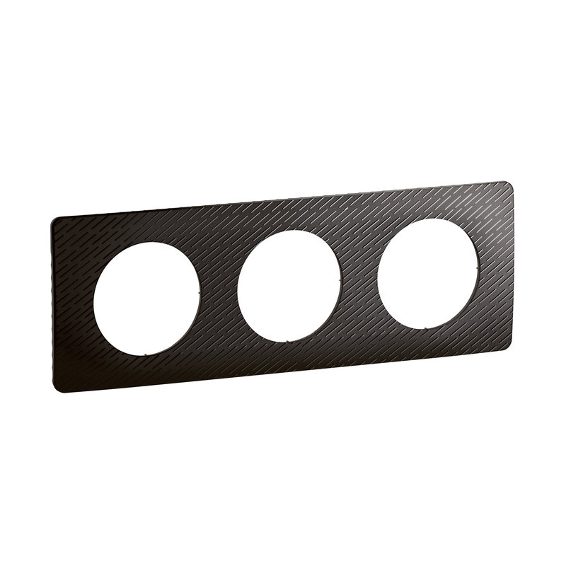 Legrand CP0703 - Plaque de finition Céliane 3 postes - Noir Météore