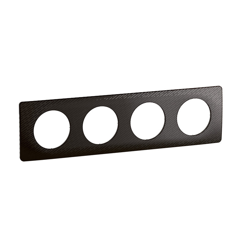 [LEG-CP0724] Legrand CP0724 - Plaque Céliane 4 postes - Noir Météore emballage GD