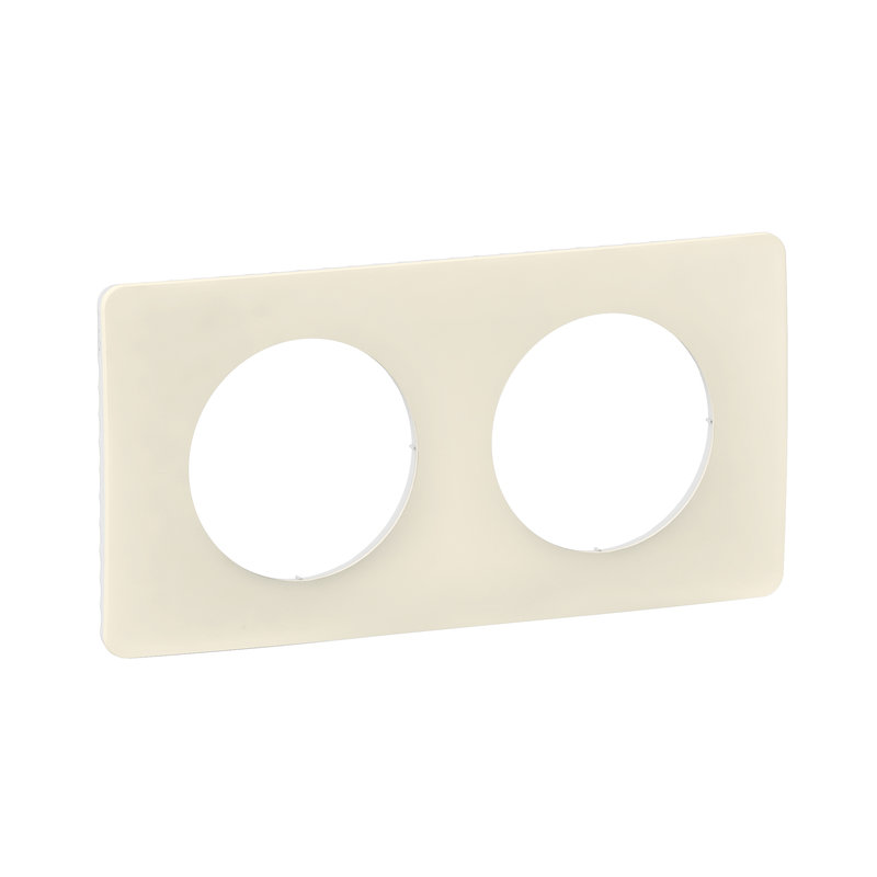 Legrand CP1102 - Plaque de finition Céliane 2 postes - Blanc Amande