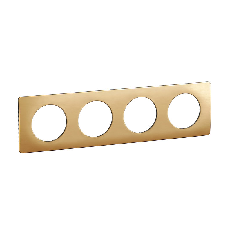 Legrand CP1204 - Plaque de finition Céliane 4 postes - Laiton Satiné