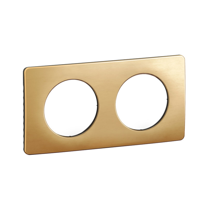 [LEG-CP1222] Legrand CP1222 - Plaque Céliane 2 postes - Laiton Satiné emballage GD