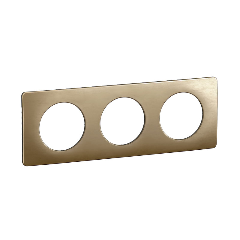 [LEG-CP1623] Legrand CP1623 - Plaque Céliane 3 postes - Bronze Satiné emballage GD