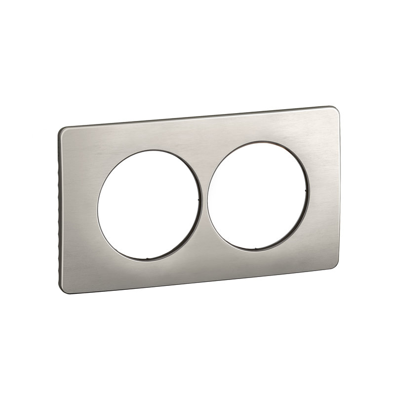 Legrand CP1706 - Plaque de finition Céliane 2 postes spéciale rénovation - Alu Satiné