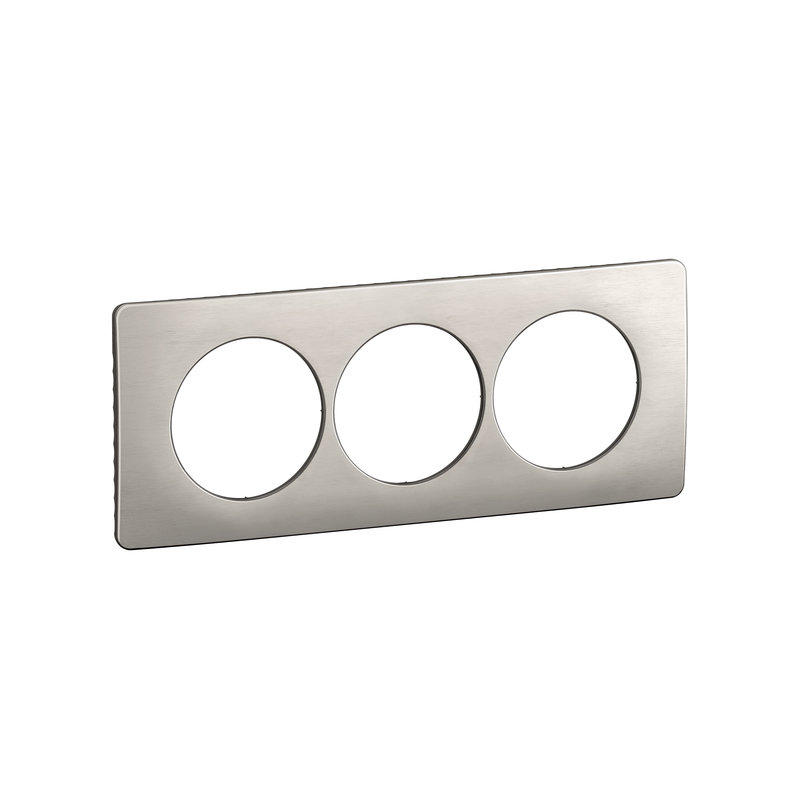Legrand CP1707 - Plaque de finition Céliane 3 postes spéciale rénovation - Alu Satiné