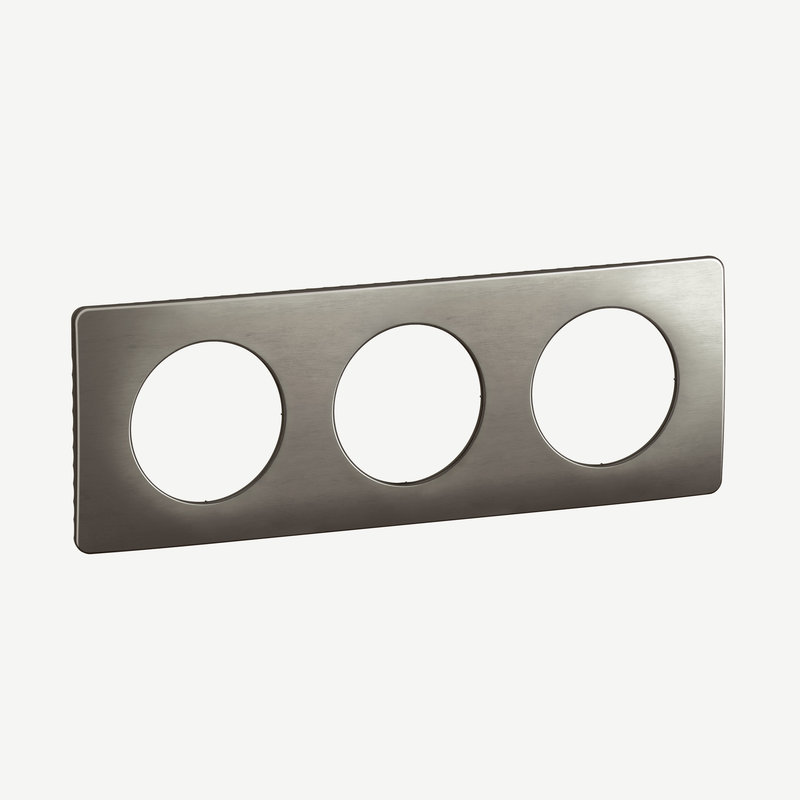 Legrand CP1803 - Plaque de finition Céliane 3 postes - Acier Satiné