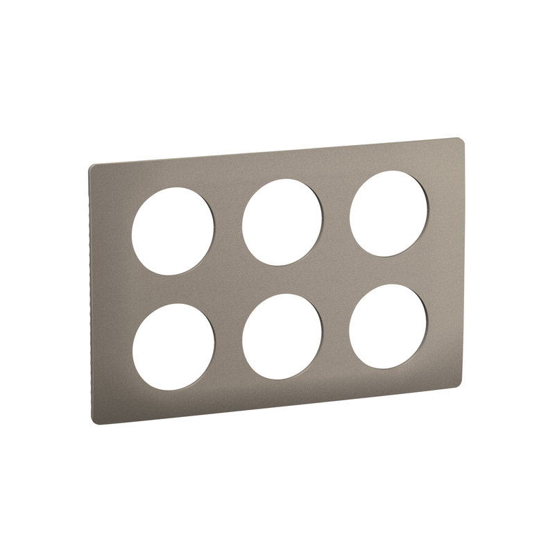 Legrand CP1810 - Plaque de finition Céliane 2x3 postes - Acier Satiné