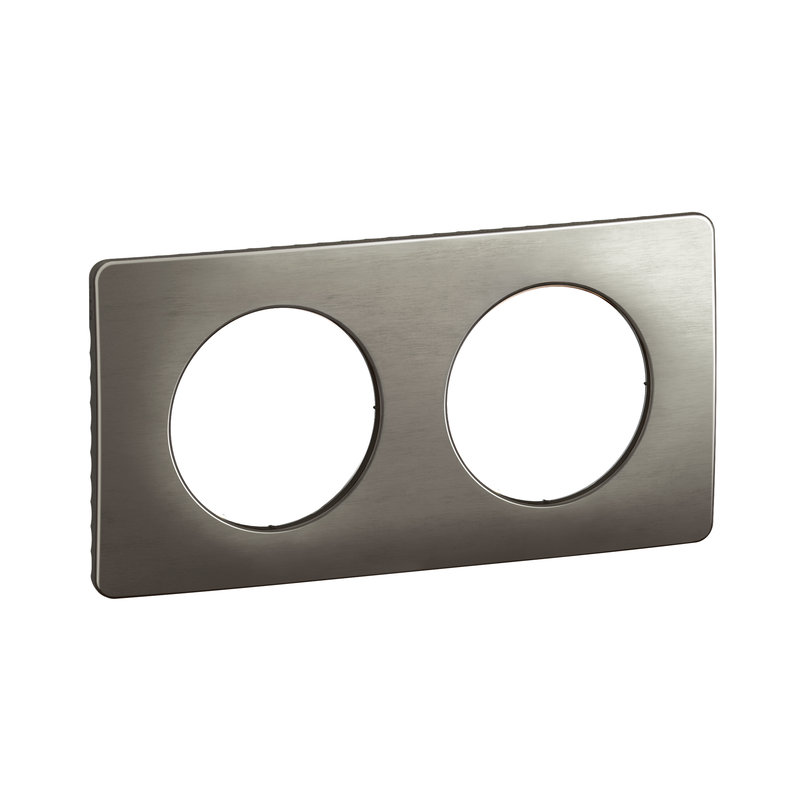 [LEG-CP1822] Legrand CP1822 - Plaque Céliane 2 postes - Acier Satiné emballage GD