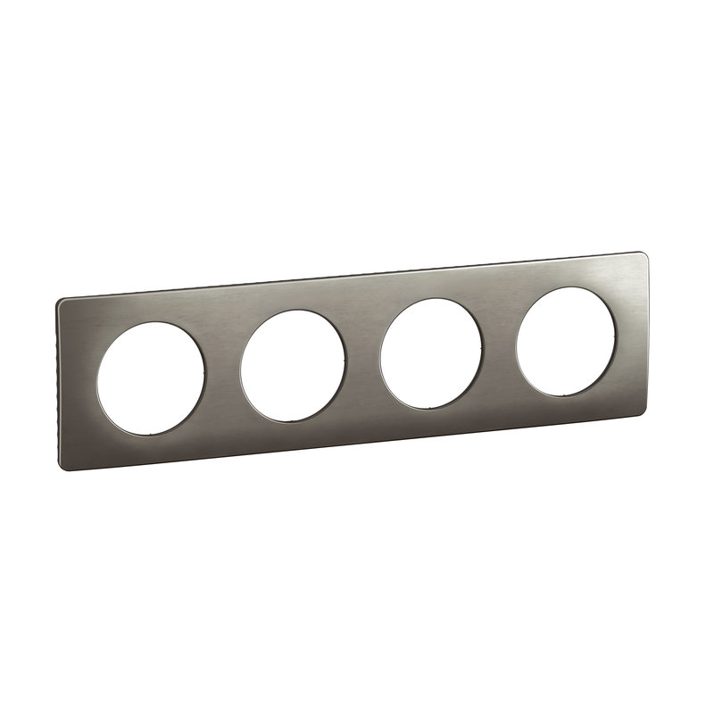 [LEG-CP1824] Legrand CP1824 - Plaque Céliane 4 postes - Acier Satiné emballage GD