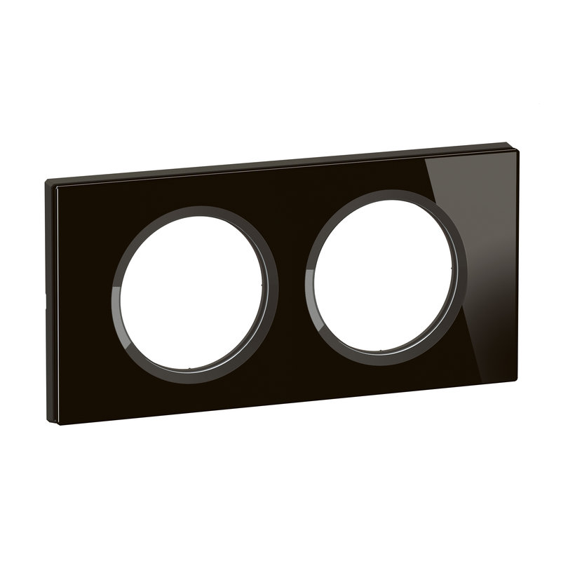[LEG-CP1902] Legrand CP1902 - Plaque de finition Céliane 2 postes - Verre Onyx Noir