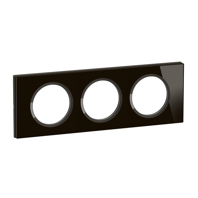 [LEG-CP1903] Legrand CP1903 - Plaque de finition Céliane 3 postes - Verre Onyx Noir