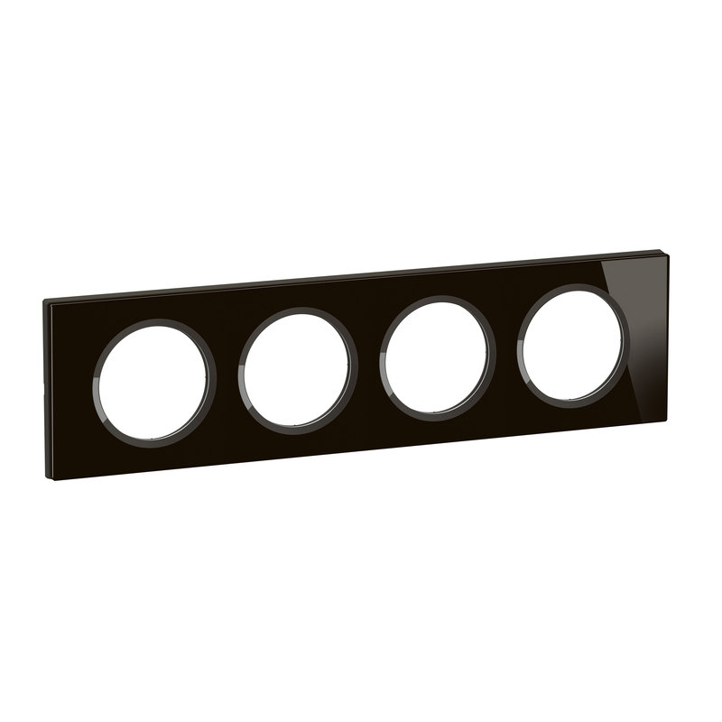 [LEG-CP1904] Legrand CP1904 - Plaque de finition Céliane 4 postes - Verre Onyx Noir