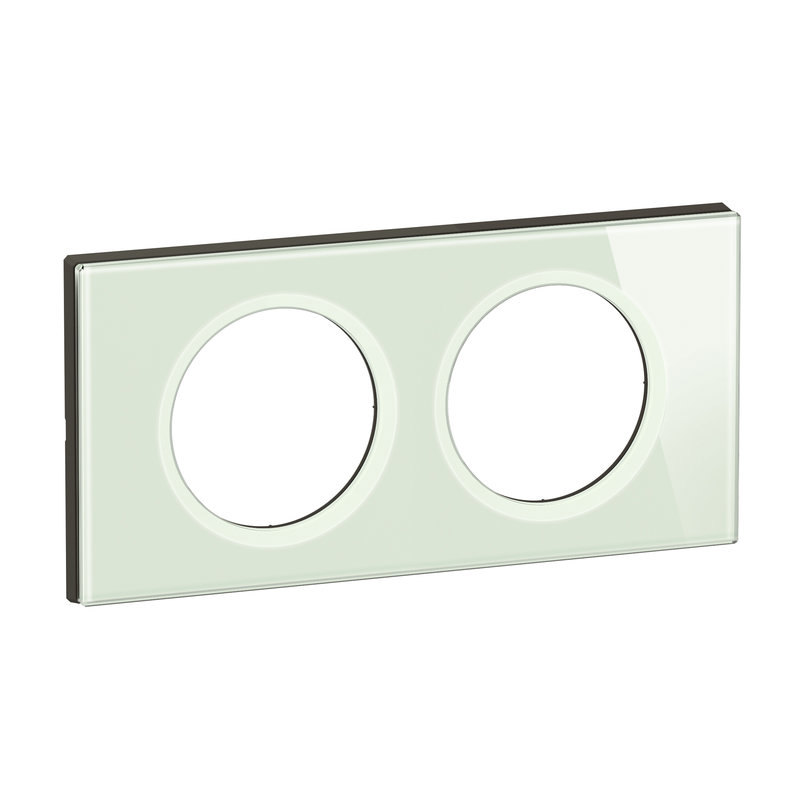 [LEG-CP2002] Legrand CP2002 - Plaque de finition Céliane 2 postes - Verre Opale Blanc