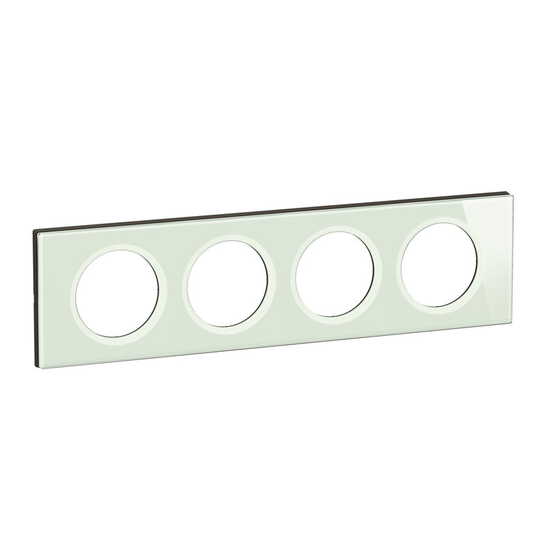 [LEG-CP2004] Legrand CP2004 - Plaque de finition Céliane 4 postes - Verre Opale Blanc
