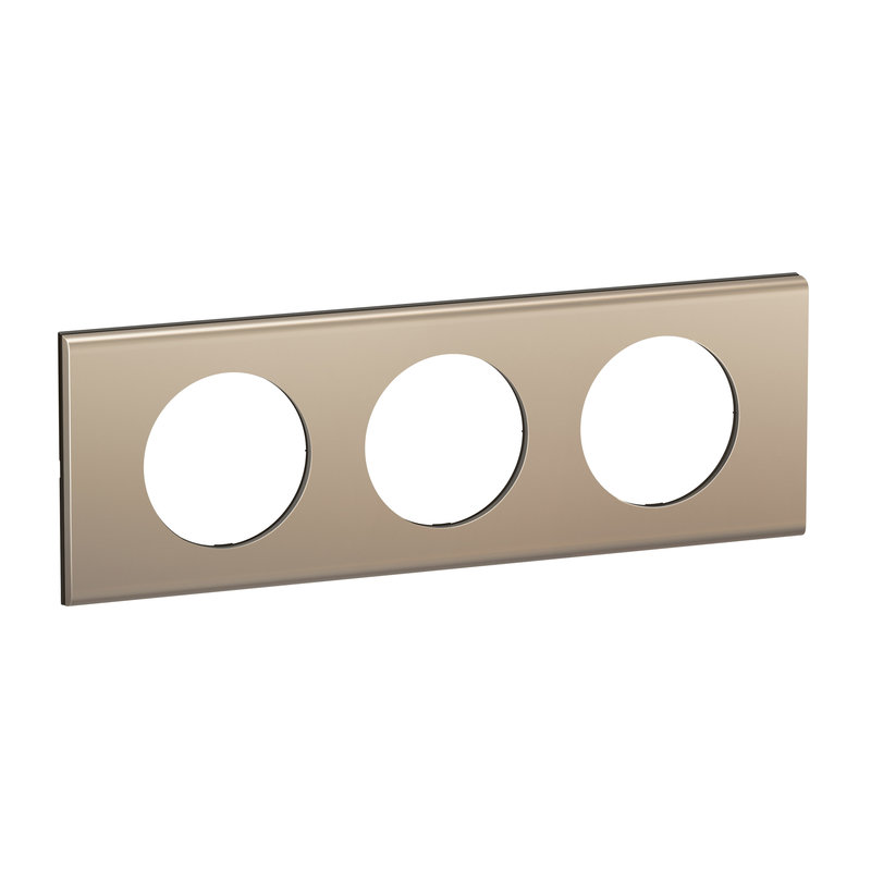 [LEG-CP2103] Legrand CP2103 - Plaque de finition Céliane 3 postes - Nickel Satiné