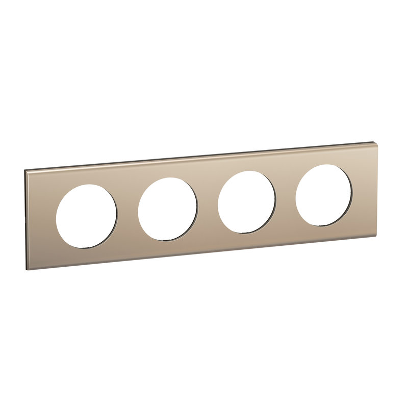 [LEG-CP2104] Legrand CP2104 - Plaque de finition Céliane 4 postes - Nickel Satiné