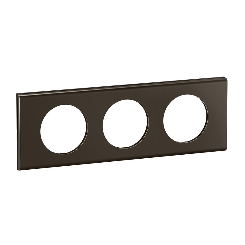 [LEG-CP2203] Legrand CP2203 - Plaque de finition Céliane 3 postes - Nickel Sombre Satiné