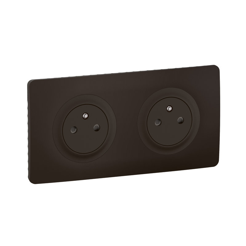[LEG-CS0112] Legrand CS0112 - Kit double prise 2P+T précablée - Noir