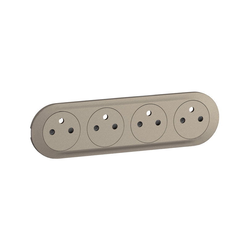 Legrand CT0114 - Enjoliveur prise précâblée 4x2P+T compacte Surface Céliane - Titanium