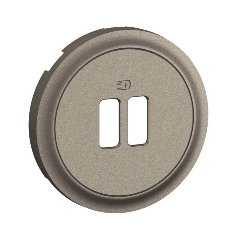Legrand CT0154 - Enjoliveur prise chargeur simple ou double USB Céliane - Titanium