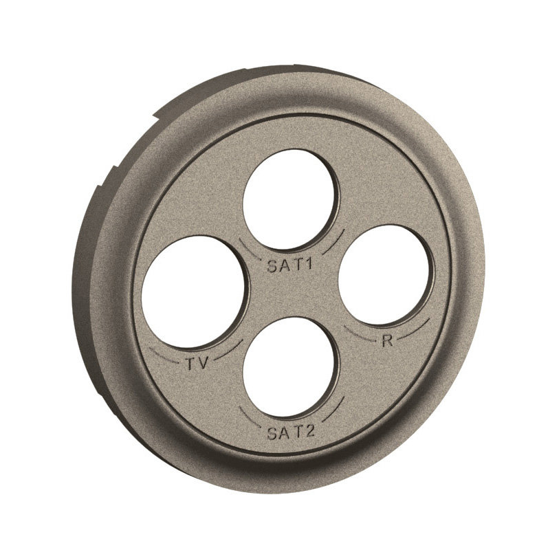 Legrand CT0393 - Enjoliveur prise TV-R-SAT-SAT 2 câbles Céliane - Titanium